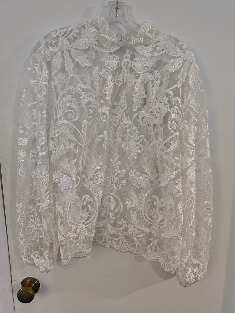 Eloquii White Floral Lace Blouse